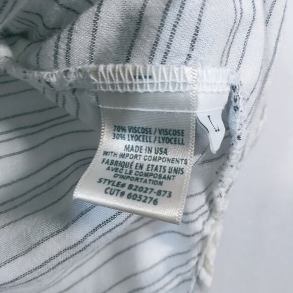 Bella Dahl Cream Tan Stripe Button Up Size L - Picture 6 of 7